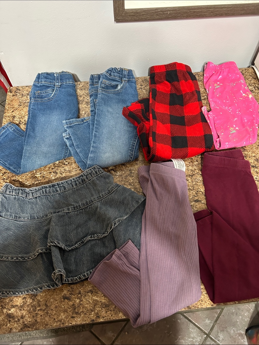 Toddler Girls 24M Bottoms Lot - Leggings, Y2K Skort, PJ Pants, and Jeans 7 Piece